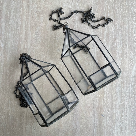 Set of 2 vintage Hanging Planters